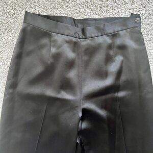 Albert Nipon Black Satin Lined Side Zip Dress Pants, Size 6P